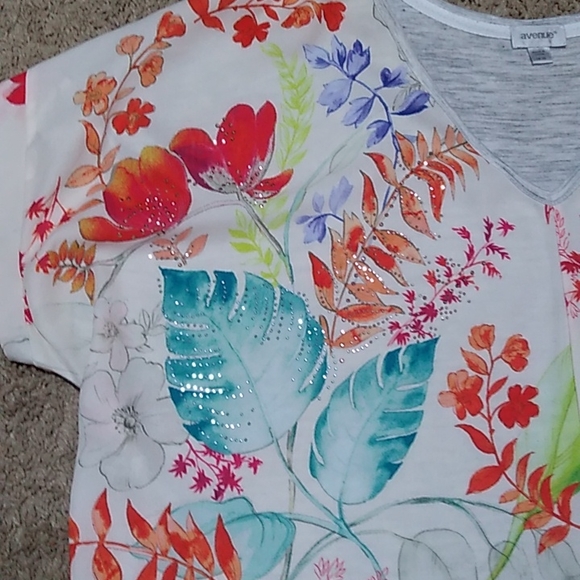 Women's plus size multicolor Avenue short sleeves top size 18/20 - Picture 3 of 6